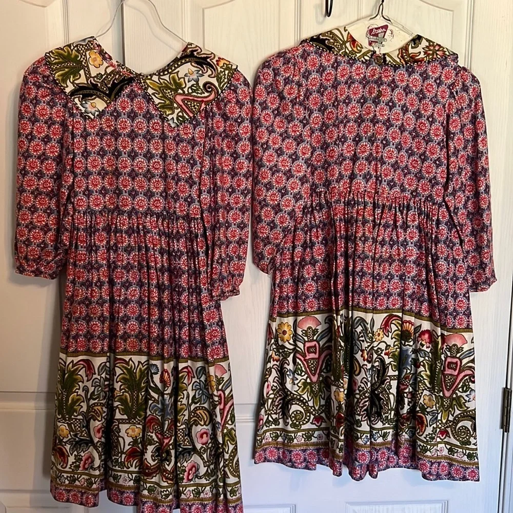 Mousefeathers girl’s cotton flannel holiday dress sz 10